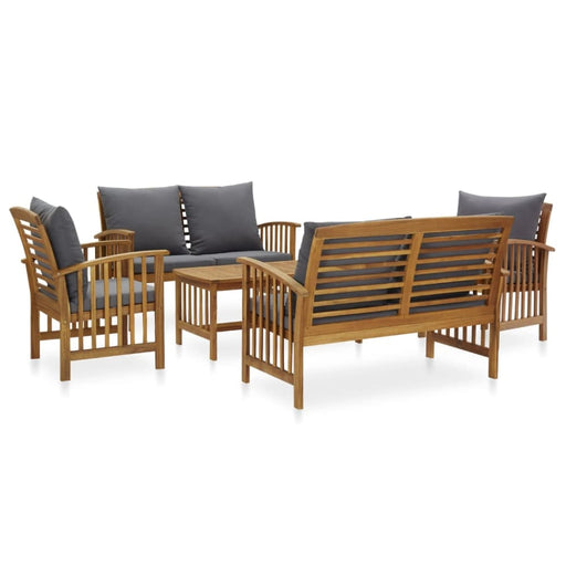 5 Piece Garden Lounge Set with Cushions Solid Acacia Wood