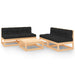 5 Piece Garden Lounge Set with Cushions Solid Pinewood