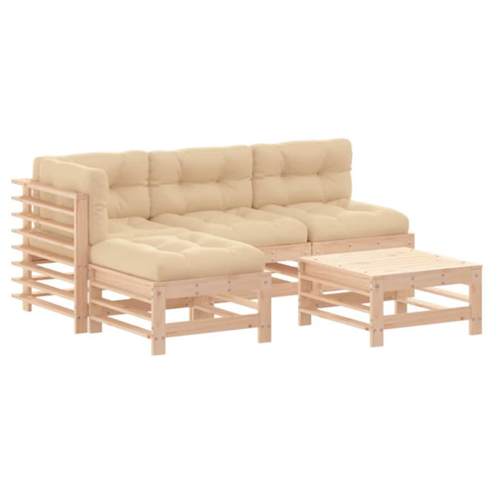 5 Piece Garden Lounge Set with Cushions Solid Wood Tonlbli