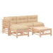 5 Piece Garden Lounge Set with Cushions Solid Wood Tonlbli