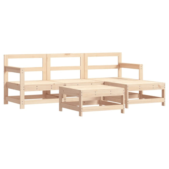 5 Piece Garden Lounge Set With Cushions Solid Wood Tonpika