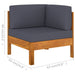 5 Piece Garden Lounge Set with Dark Grey Cushions Acacia
