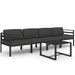 5 Piece Garden Lounge Set with Cushions Aluminium