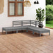 5 Piece Garden Lounge Set Solid Pinewood Grey Tbnxltk