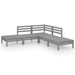 5 Piece Garden Lounge Set Solid Pinewood Grey Tbnxltk