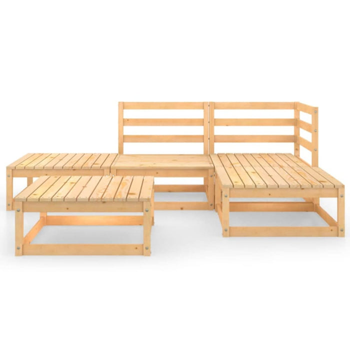 5 Piece Garden Lounge Set Solid Pinewood Tbipaik