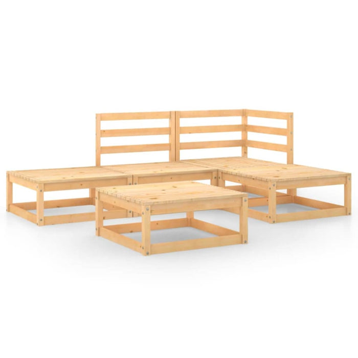 5 Piece Garden Lounge Set Solid Pinewood Tbipaik