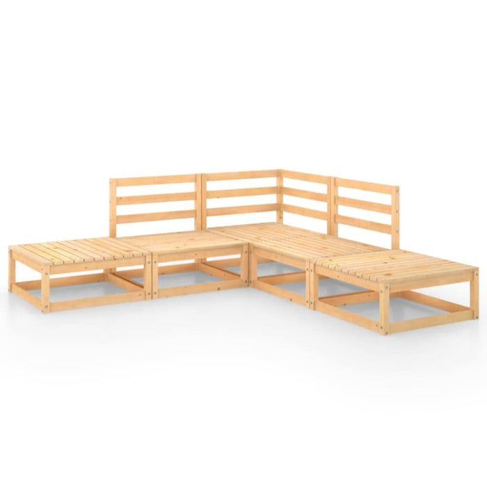 5 Piece Garden Lounge Set Solid Pinewood Tbipaka
