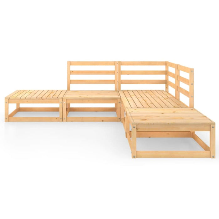 5 Piece Garden Lounge Set Solid Pinewood Tbipaka