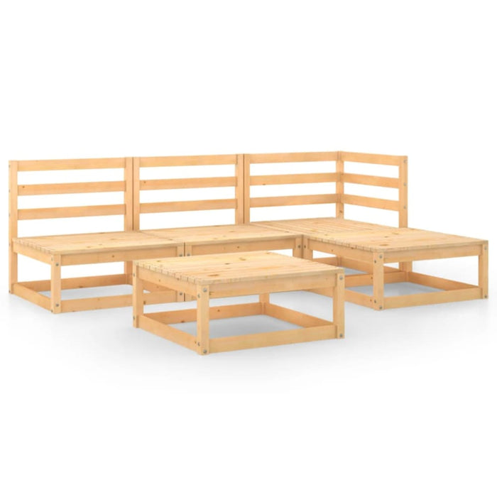 5 Piece Garden Lounge Set Solid Pinewood Tbipank