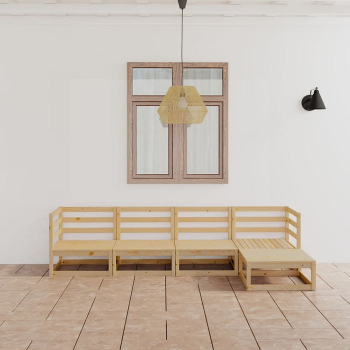 5 Piece Garden Lounge Set Solid Pinewood Tbippta