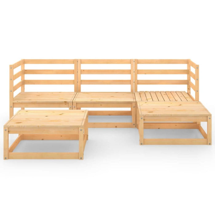 5 Piece Garden Lounge Set Solid Pinewood Tbippxk