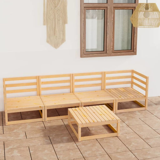 5 Piece Garden Lounge Set Solid Pinewood Tbiptla