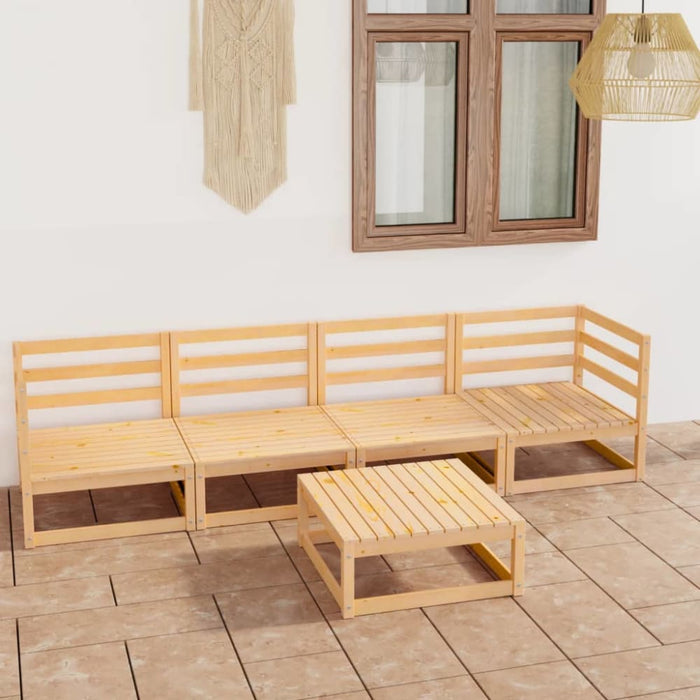 5 Piece Garden Lounge Set Solid Pinewood Tbiptla