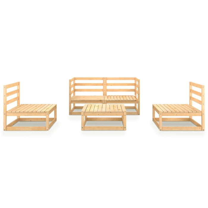 5 Piece Garden Lounge Set Solid Pinewood Tbiptna