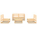 5 Piece Garden Lounge Set Solid Pinewood Tbiptna
