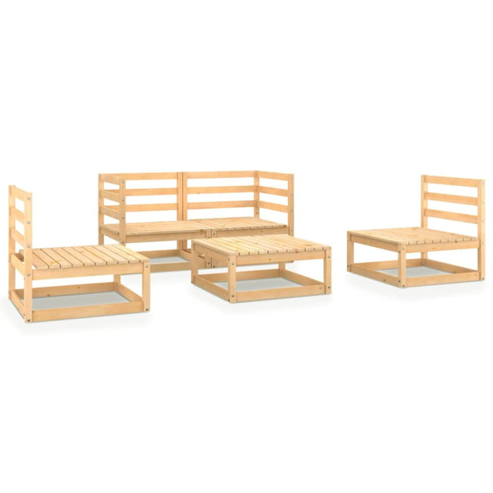 5 Piece Garden Lounge Set Solid Pinewood Tbiptna