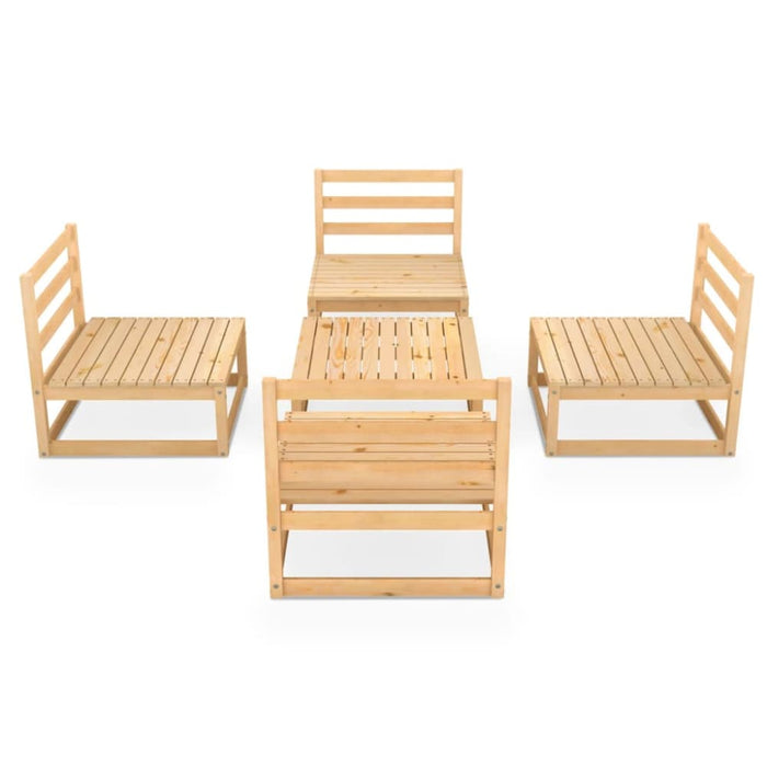5 Piece Garden Lounge Set Solid Pinewood Tbipxla