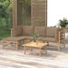 5 Piece Garden Lounge Set with Taupe Cushions Bamboo Toppooa