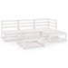 5 Piece Garden Lounge Set White Solid Pinewood Tbipakb