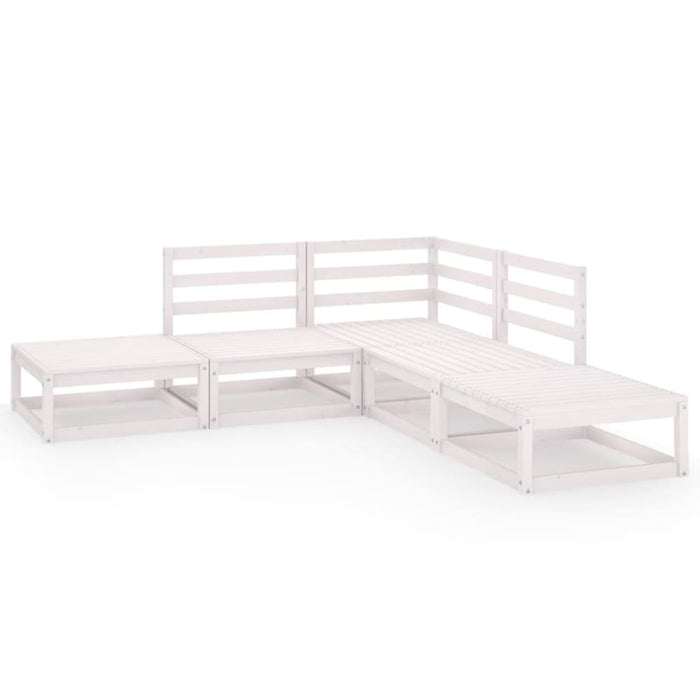 5 Piece Garden Lounge Set White Solid Pinewood Tbipakp