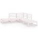 5 Piece Garden Lounge Set White Solid Pinewood Tbipakp