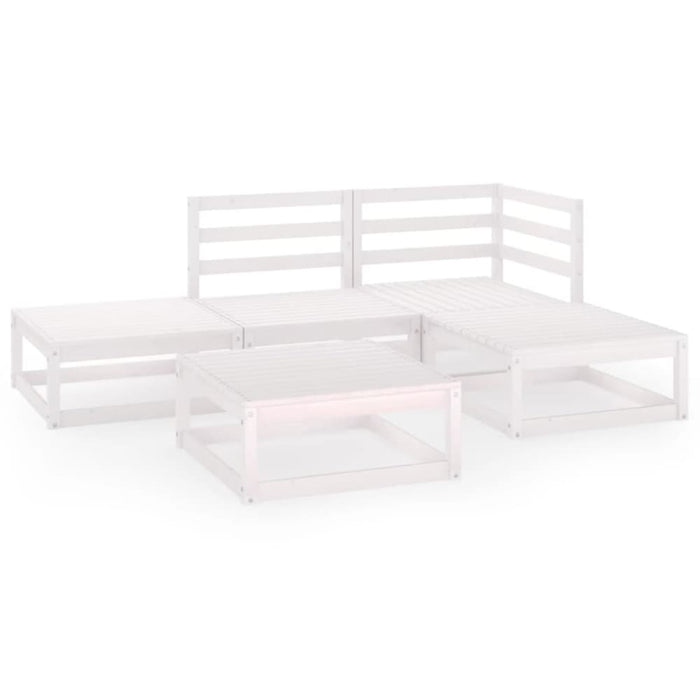 5 Piece Garden Lounge Set White Solid Pinewood Tbipanb