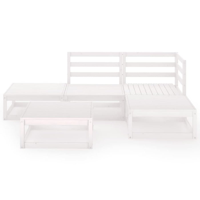 5 Piece Garden Lounge Set White Solid Pinewood Tbipanb