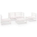 5 Piece Garden Lounge Set White Solid Pinewood Tbiptnp