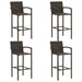 5 Piece Garden Bar Set Poly Rattan Brown Tblaiio