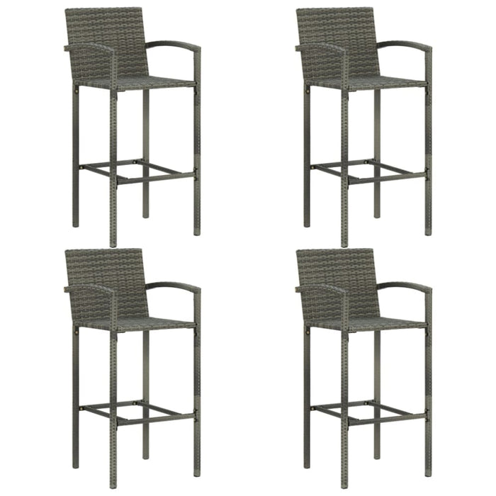 5 Piece Garden Bar Poly Rattan Grey Tblaiit