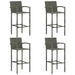 5 Piece Garden Bar Set Poly Rattan Grey Tblanao