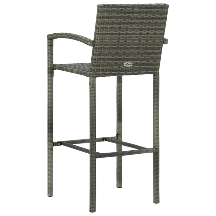 5 Piece Garden Bar Set Poly Rattan Grey Tblanao