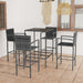 5 Piece Garden Bar Set Poly Rattan Grey Tblanao