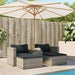 5 Piece Garden Sofa Set with Cushions Grey Poly Rattan