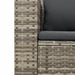 5 Piece Garden Sofa Set with Cushions Grey Poly Rattan