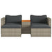 5 Piece Garden Sofa Set with Cushions Grey Poly Rattan