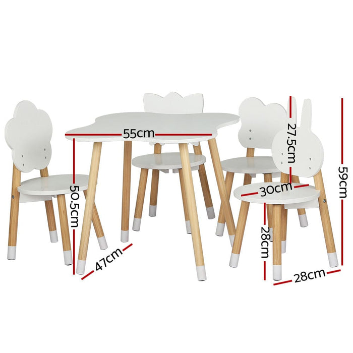5 Piece Kids Table and Chairs Set Children Activity Study