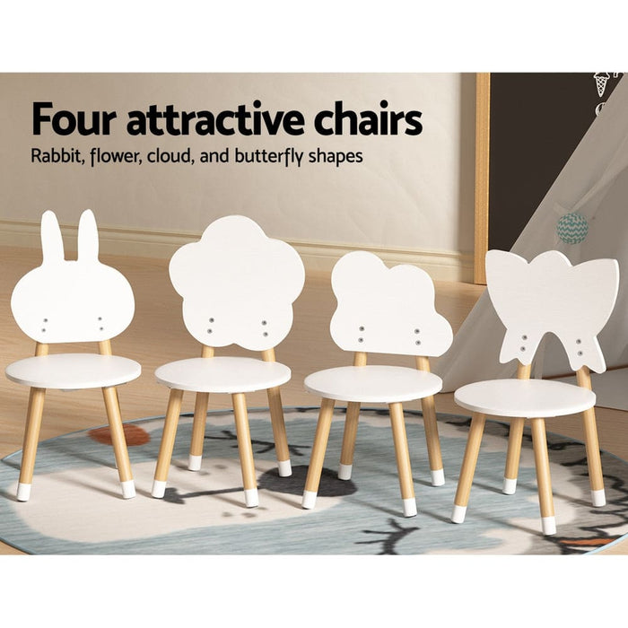 5 Piece Kids Table and Chairs Set Children Activity Study