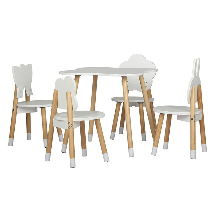 5 Piece Kids Table and Chairs Set Children Activity Study