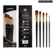 5 Piece Nylon Brush Set Acrylic Watercolour Oil Paint