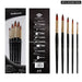 5 Piece Nylon Brush Set Acrylic Watercolour Oil Paint