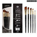 5 Piece Nylon Brush Set Acrylic Watercolour Oil Paint