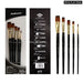5 Piece Nylon Brush Set Acrylic Watercolour Oil Paint