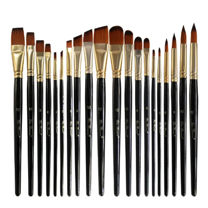 5 Piece Nylon Brush Set Acrylic Watercolour Oil Paint