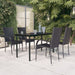 5 Piece Outdoor Dining Set Black Tbkktik
