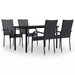 5 Piece Outdoor Dining Set Black Tbkktik