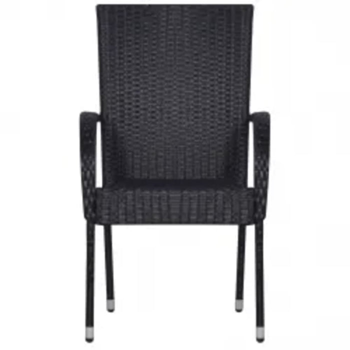 5 Piece Outdoor Dining Set Black Tbkktin