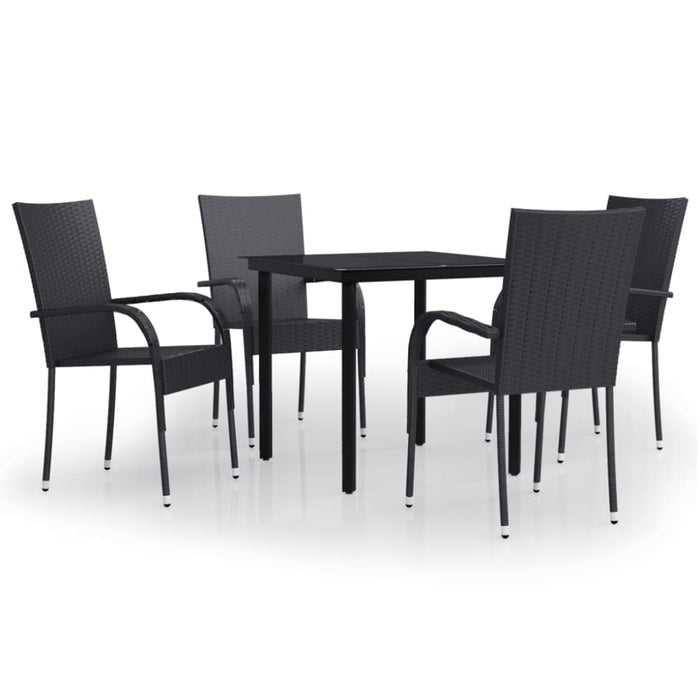 5 Piece Outdoor Dining Set Black Tbkktin