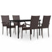 5 Piece Outdoor Dining Set Brown and Black Tbkktnp